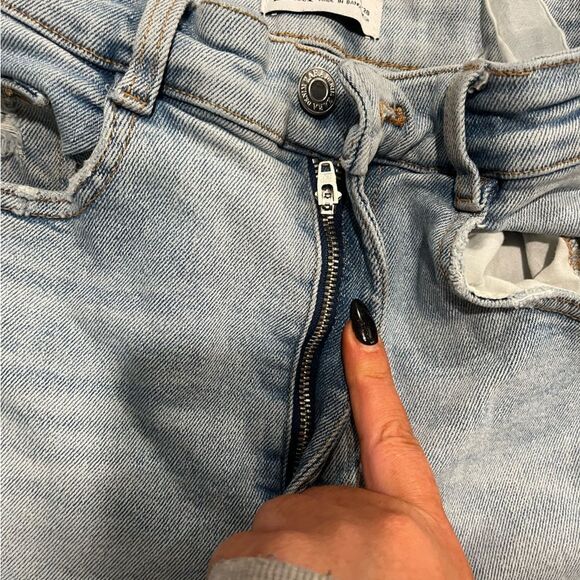 Zara Womens 6 High Rise Skinny Jeans Ankle Length Light Stone Wash Denim - Picture 6 of 10